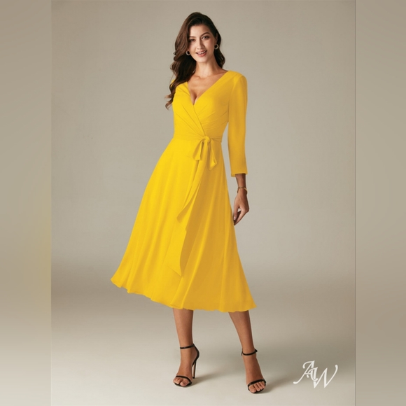 AW Bridal Dresses Mustard Yellow Bridesmaid Dress Poshmark